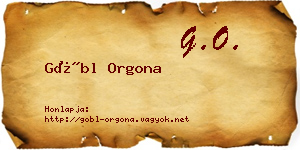 Göbl Orgona névjegykártya